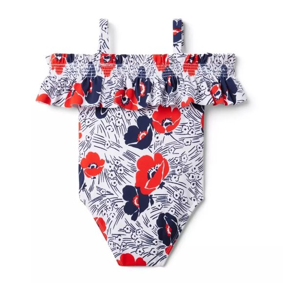 Janie and Jack Smoked Ruffle One Piece Swimsuit - Picture 6 of 9